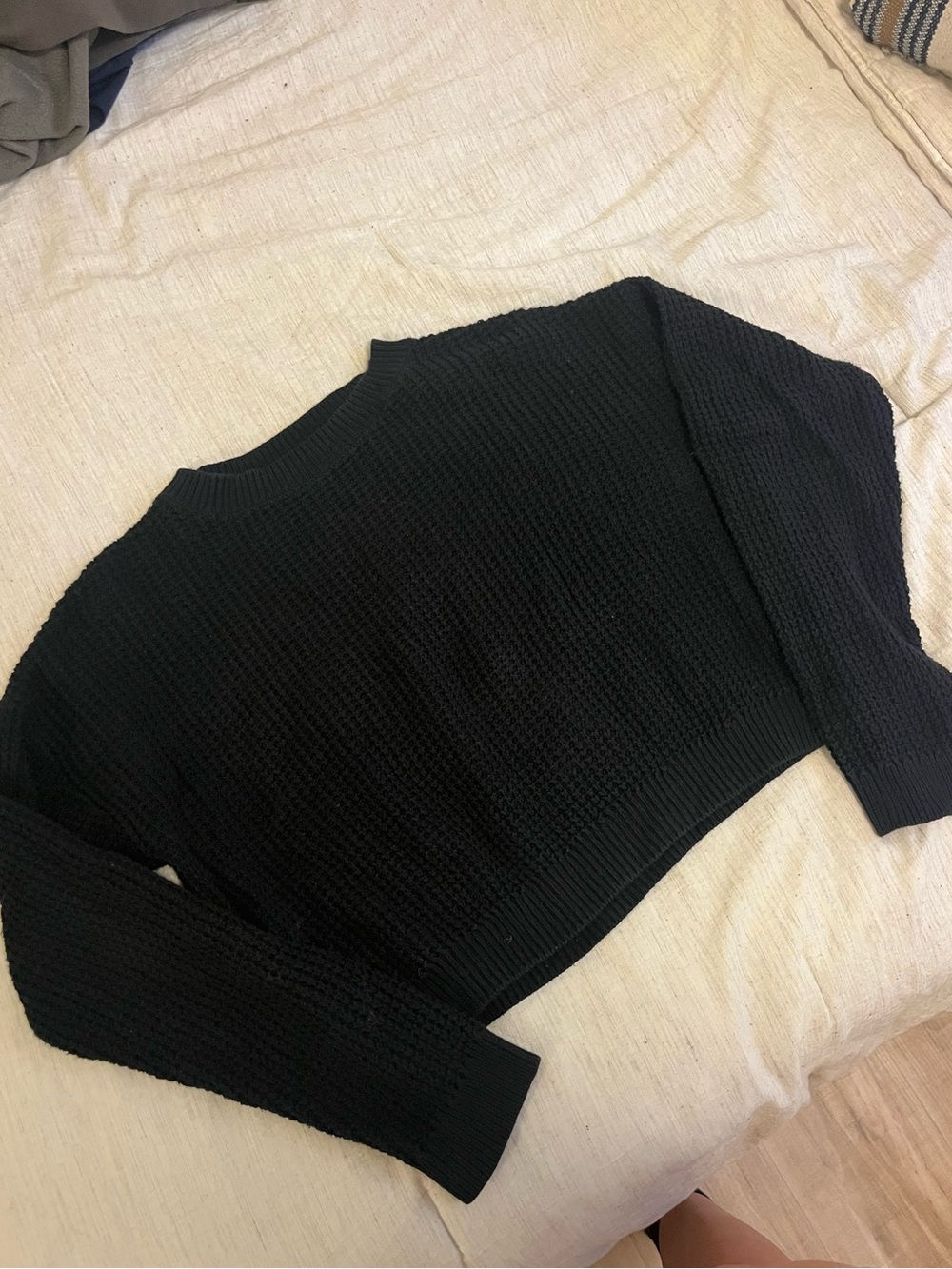 bp Black Cropped Crewneck Sweater